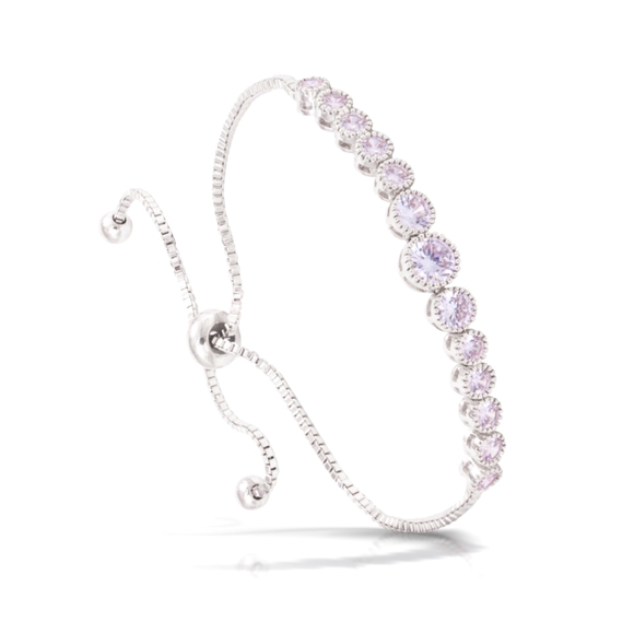 Amanda Blu Jewelry - Cubic Zirconia Silver Bracelet by Amanda Blu